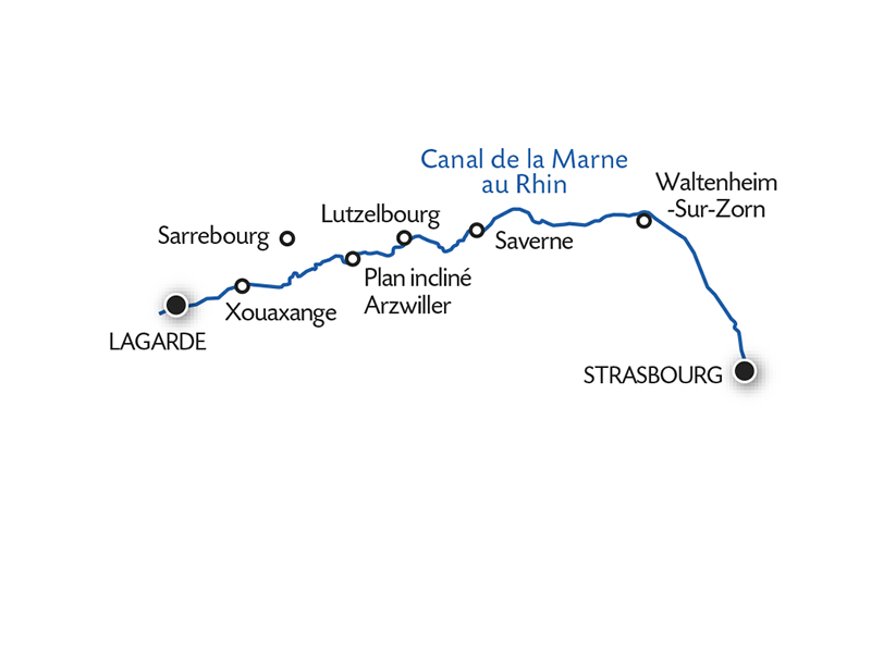 Carte du canal de la Marne au Rhin - XOS