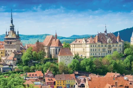 Vue globale sur la ville de Sighişoara 