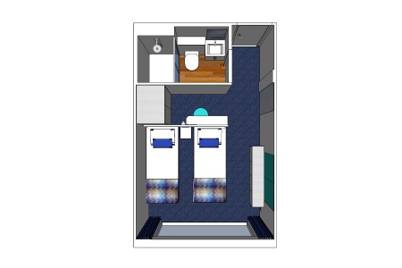 Plan 3D d'une cabine du Gil Eanes 