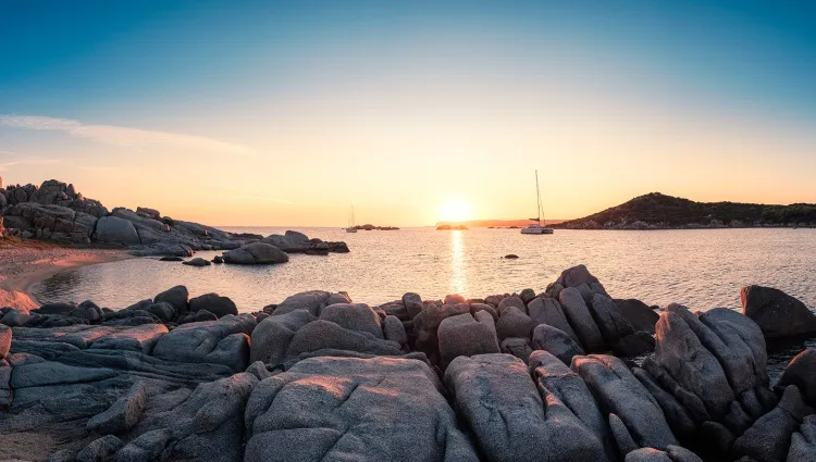 Coucher de soleil sur l'île de Cavallo