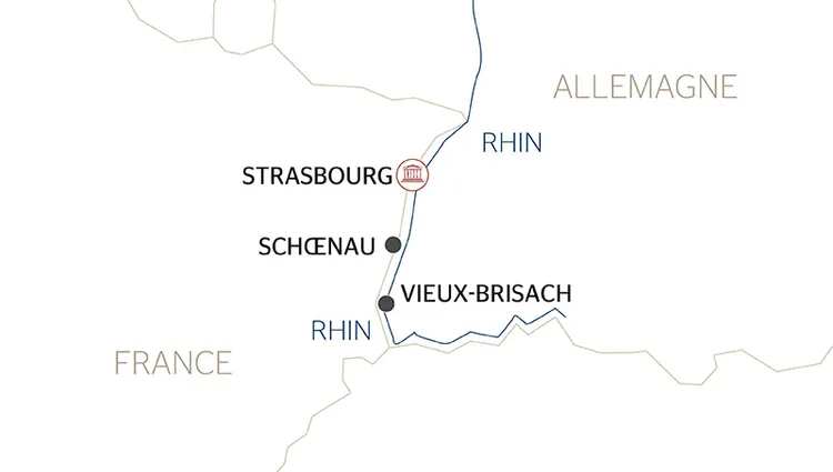 Carte fluviale du Rhin