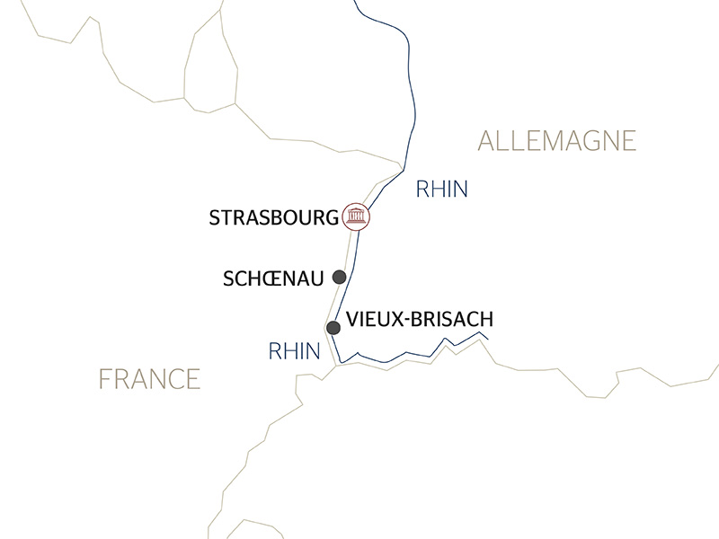 Carte fluviale du Rhin