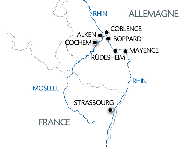 Carte fluviale du Rhin - CMS