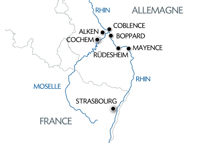 Carte fluviale du Rhin - CMS