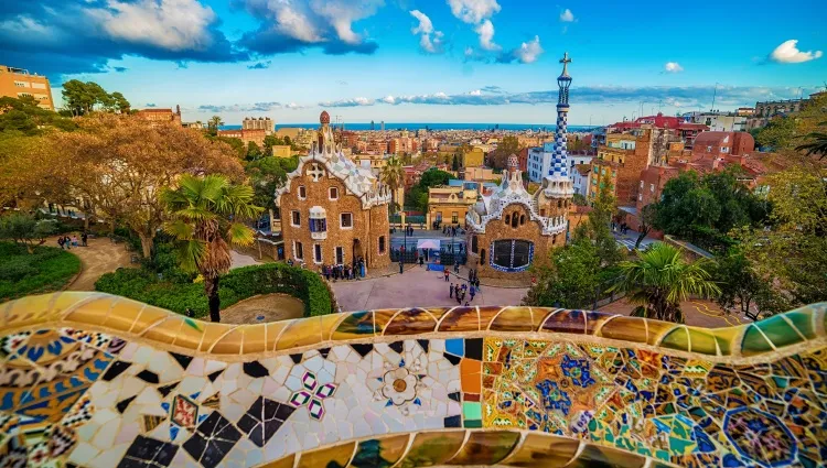 Vue en hauteur sur le parc Güell 