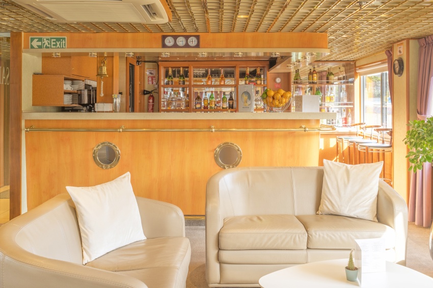 Lounge bar of the ship