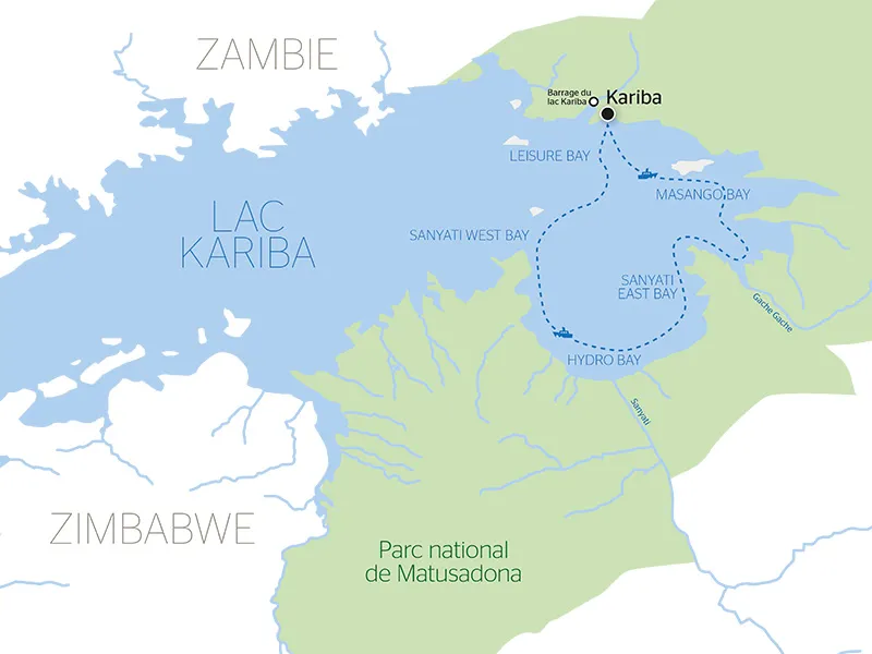 Carte Afrique Zambeze Lac Kariba - 4AF