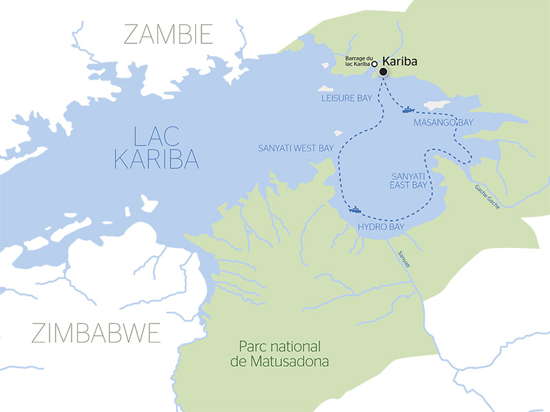 Carte Afrique Zambeze Lac Kariba - 4AF