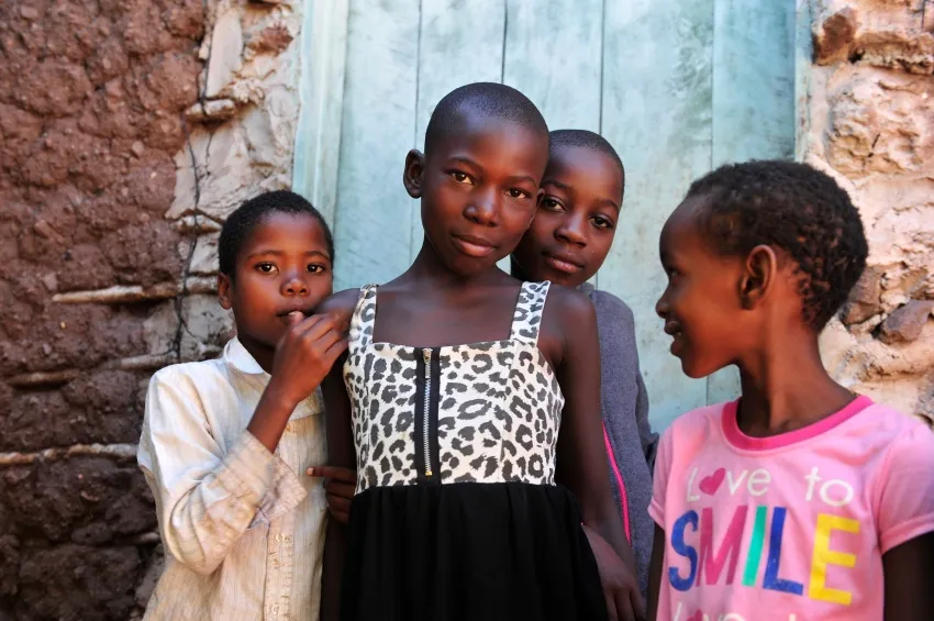 Des enfants en Afrique du sud