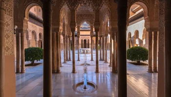 Dans le palais de l'Alhambra en Grenade  