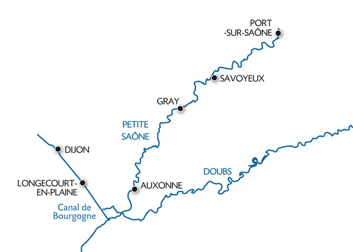 Carte du canal du Doubs - DPS