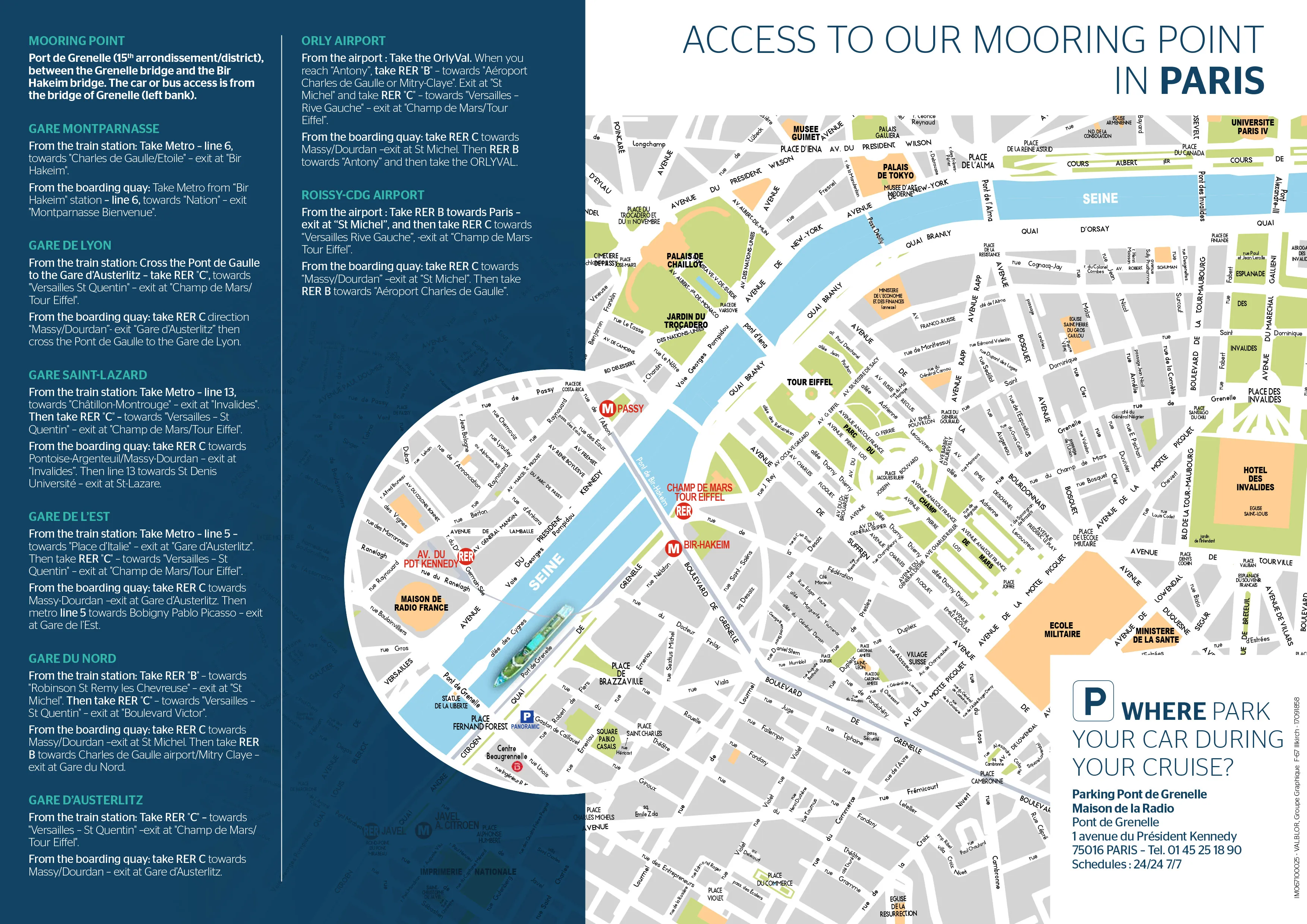 Download the map to reach the terminal to board your Seine Cruise in Paris.
