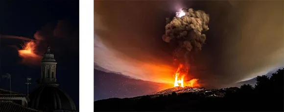 Volcan Etna en éruption 