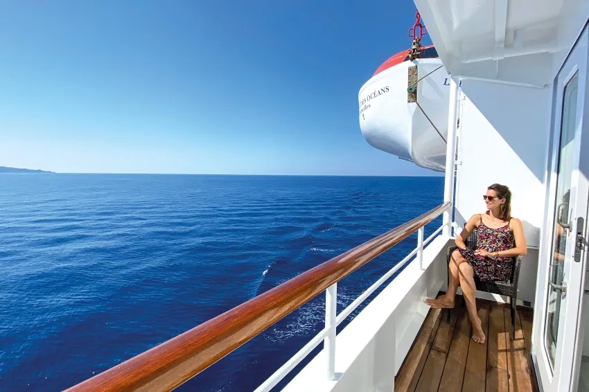 Private balcony on the "La Belle des Océans"