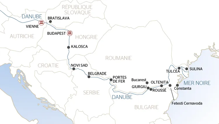 Carte fluviale du Danube - BDO