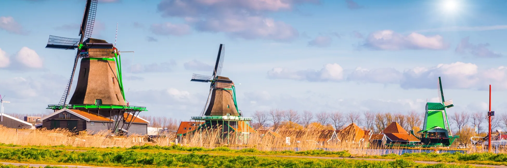 La promenade des moulis de Zaanse Schans 