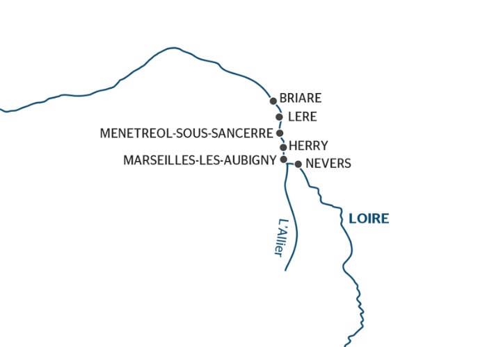 Carte de la Loire, de Nevers à Briare -BNV