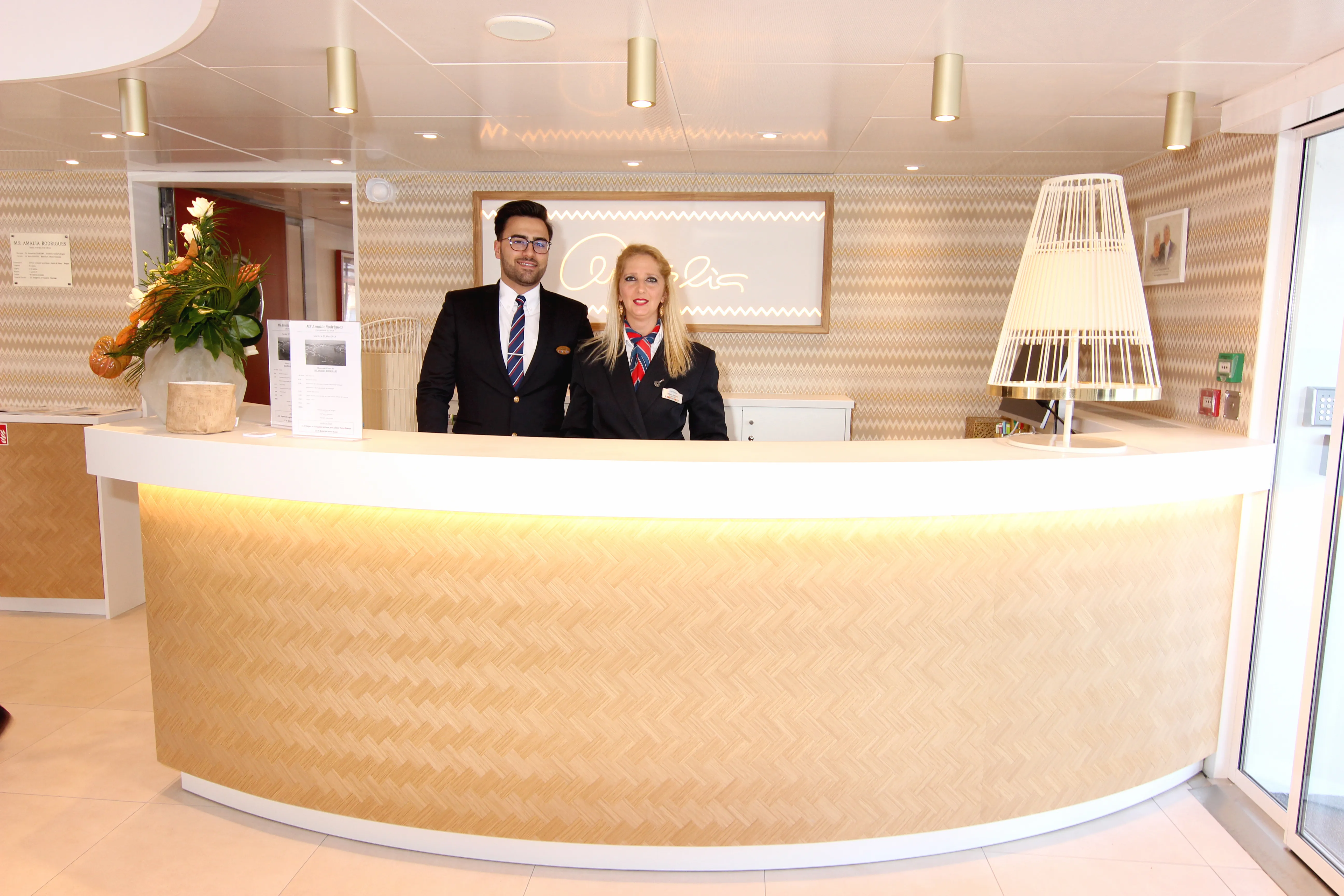 Reception desk of the MS Amalia Rodrigues