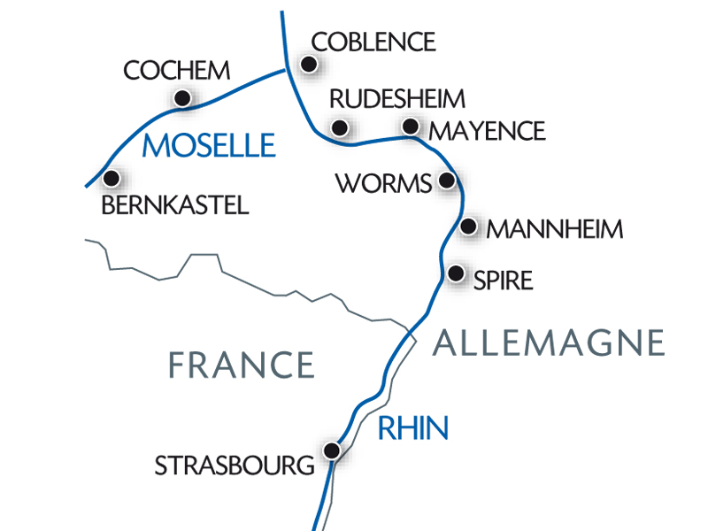 France - La vallée du Rhin romantique et la Moselle pittoresque (formule port/port)